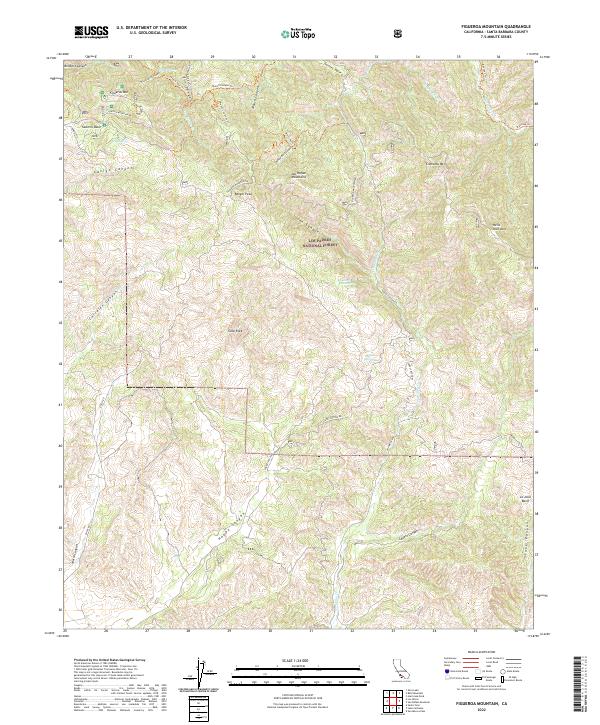 Figueroa Mountain topographic map thumbnail