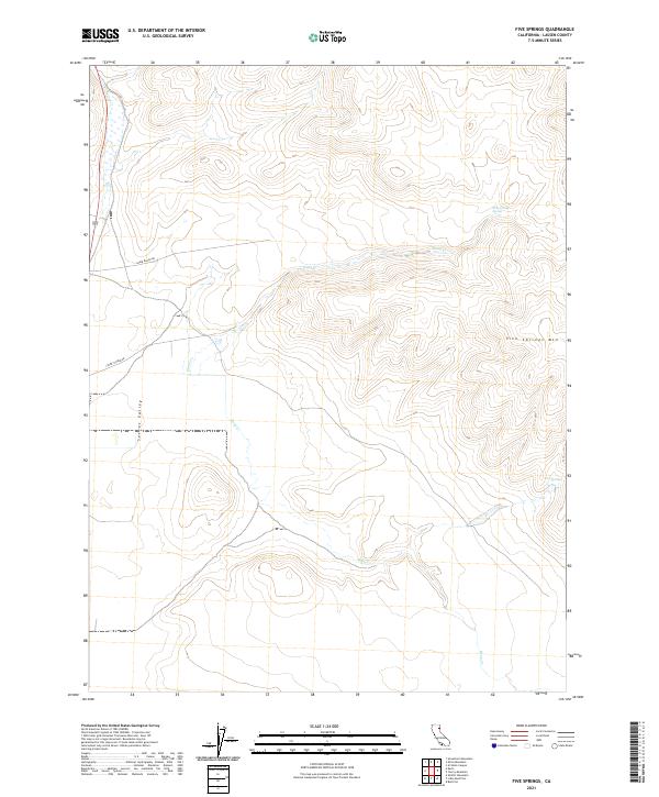 Five Springs 2021 topographic map thumbnail