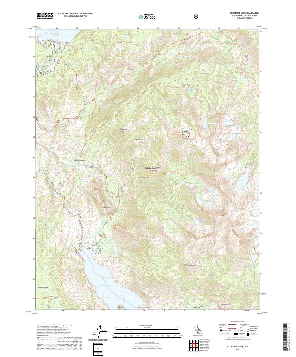 Florence Lake topographic map thumbnail