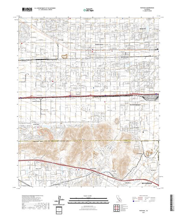 Fontana topographic map thumbnail