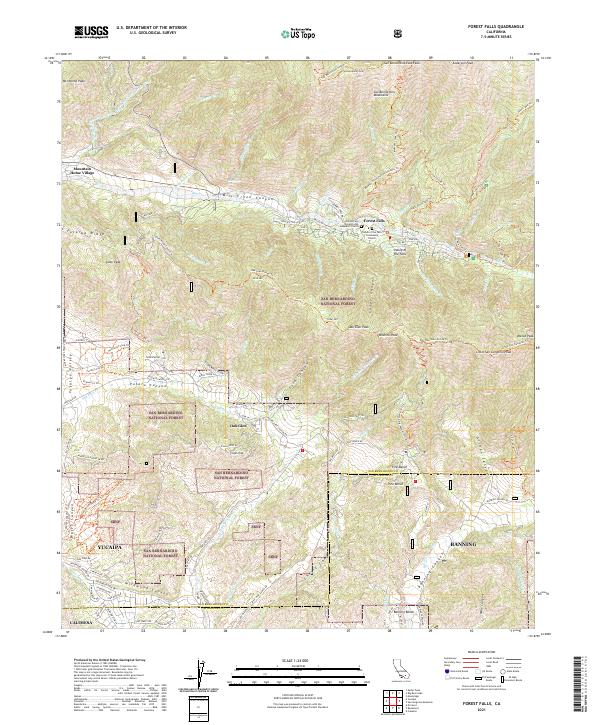 Forest Falls 2021 topographic map thumbnail