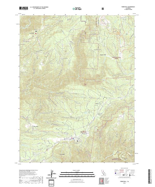 Foresthill 2022 topographic map thumbnail