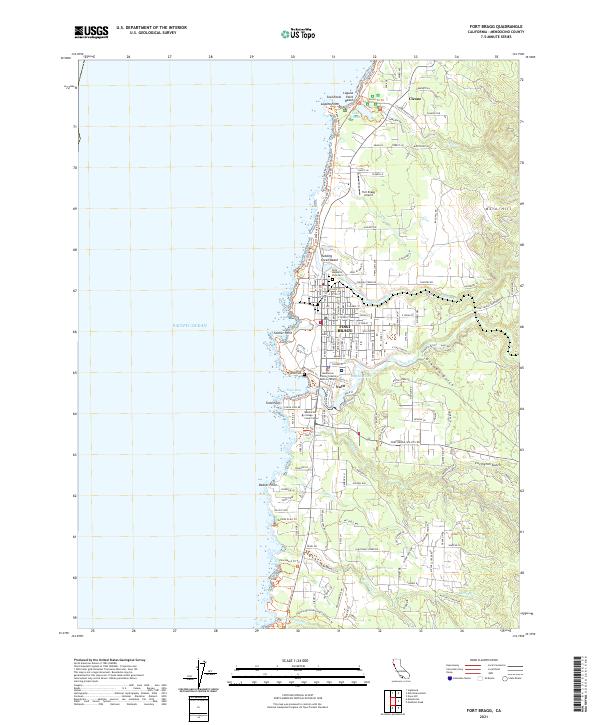 Fort Bragg 2021 topographic map thumbnail