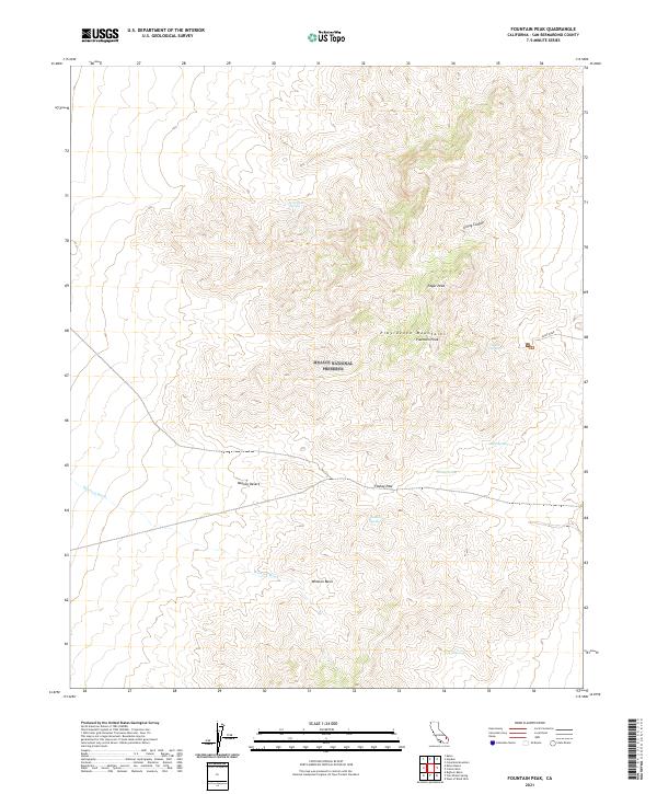Fountain Peak topographic map thumbnail