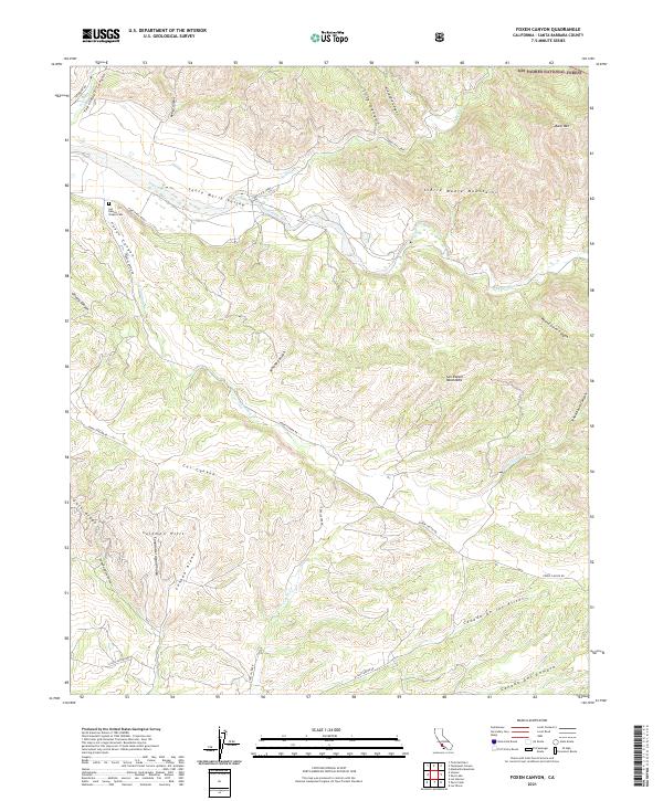 Foxen Canyon topographic map thumbnail