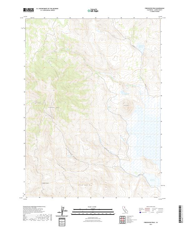 Fredonyer Peak topographic map thumbnail