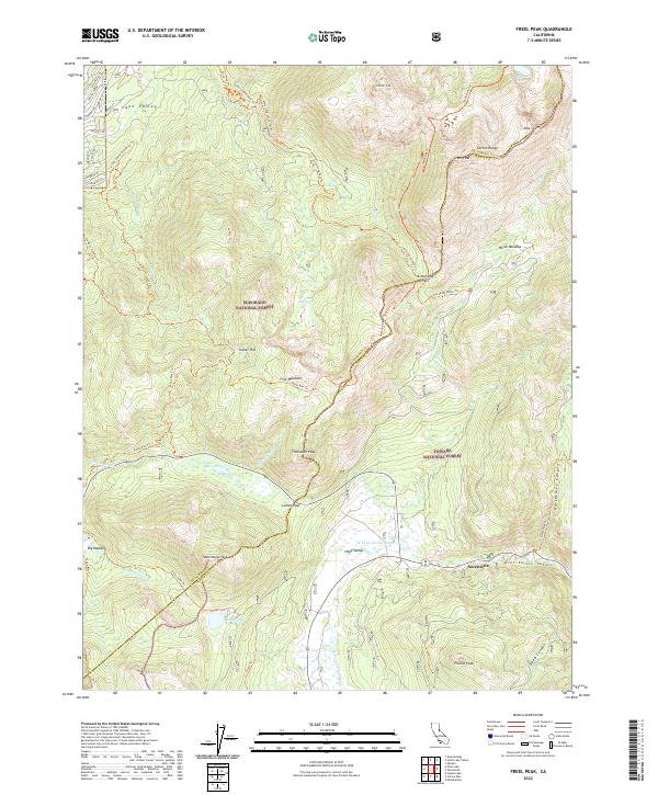 Freel Peak 2022 topographic map thumbnail