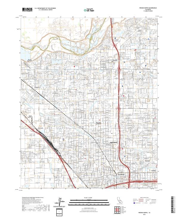 Fresno North topographic map thumbnail