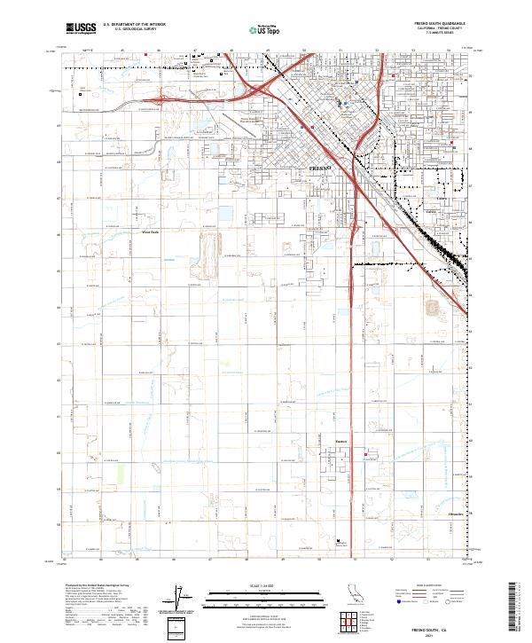 Fresno South topographic map thumbnail