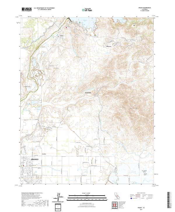 Friant 2021 topographic map thumbnail