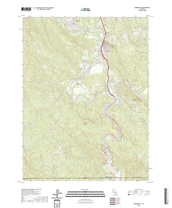 Garberville topographic map thumbnail
