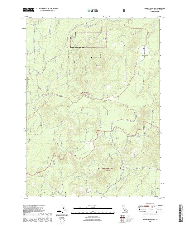 Garner Mountain 2022 topographic map thumbnail