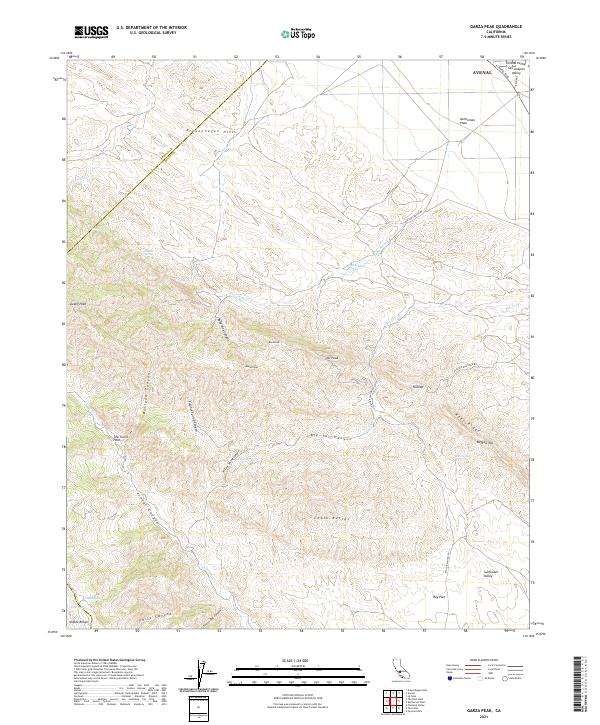 Garza Peak topographic map thumbnail