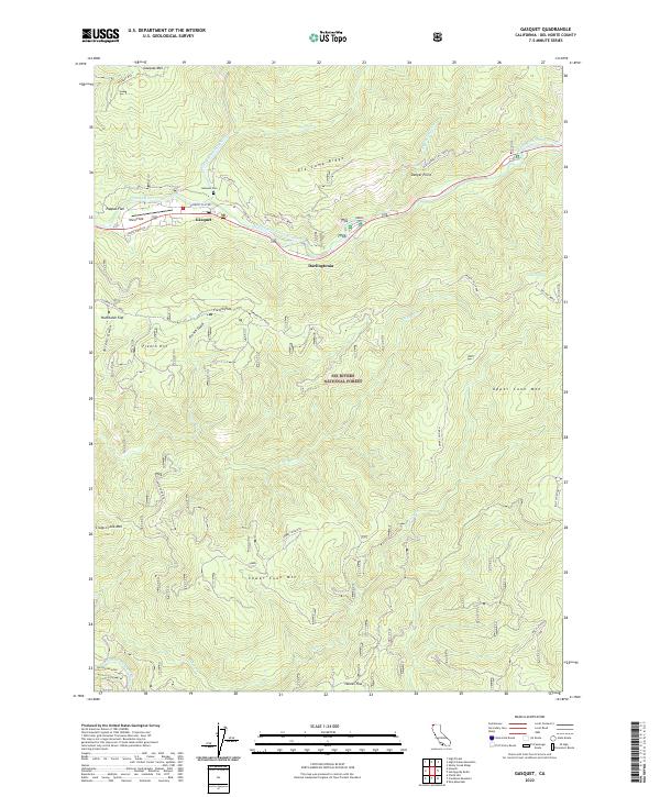 Gasquet 2022 topographic map thumbnail