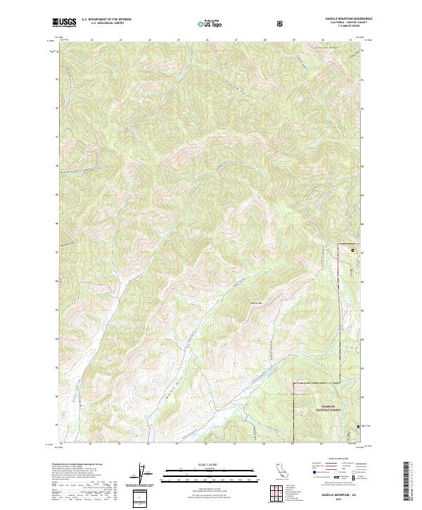 Gazelle Mountain topographic map thumbnail