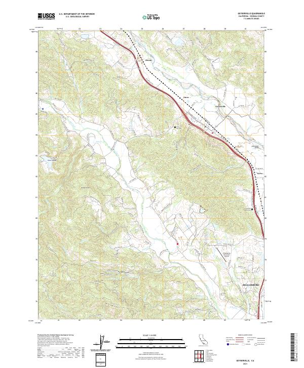 Geyserville topographic map thumbnail