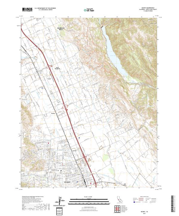Gilroy 2021 topographic map thumbnail