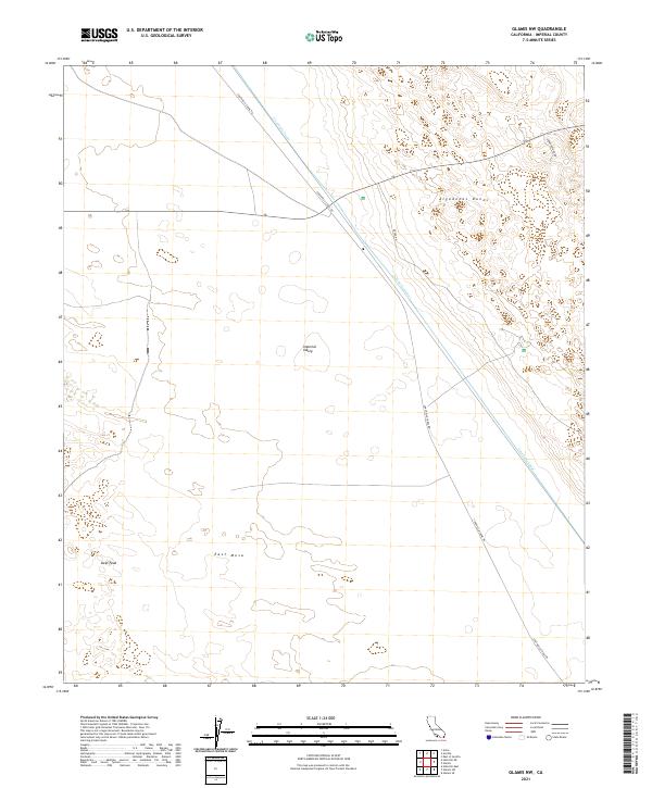Glamis NW 2021 topographic map thumbnail