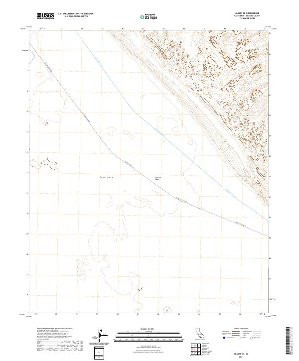 Glamis SE topographic map thumbnail