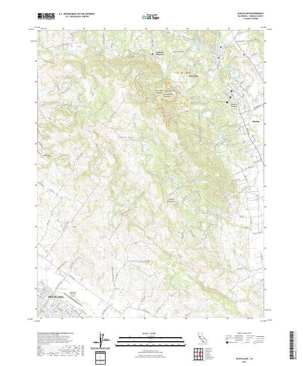 Glen Ellen 2021 topographic map thumbnail