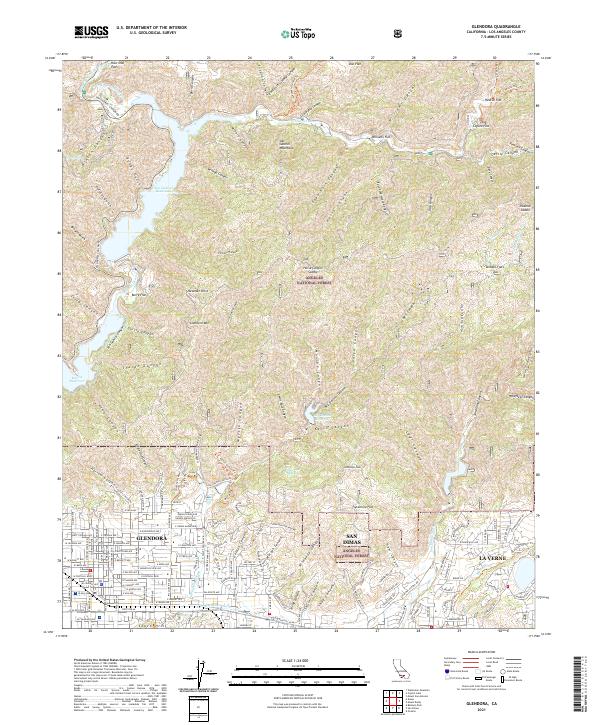 Glendora 2021 topographic map thumbnail