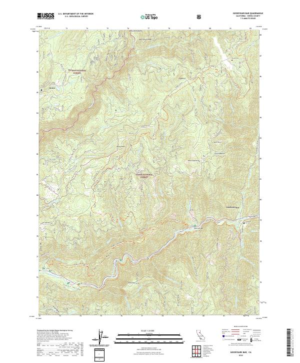 Goodyears Bar topographic map thumbnail