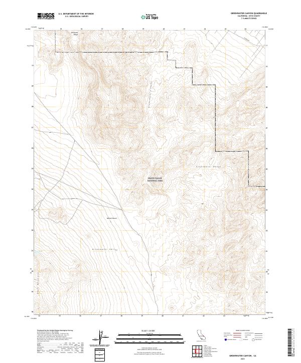 Greenwater Canyon topographic map thumbnail