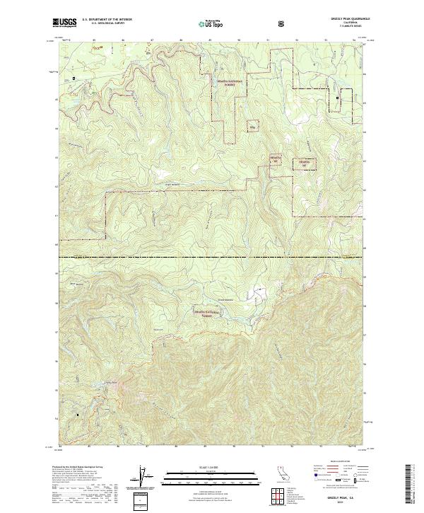 Grizzly Peak topographic map thumbnail