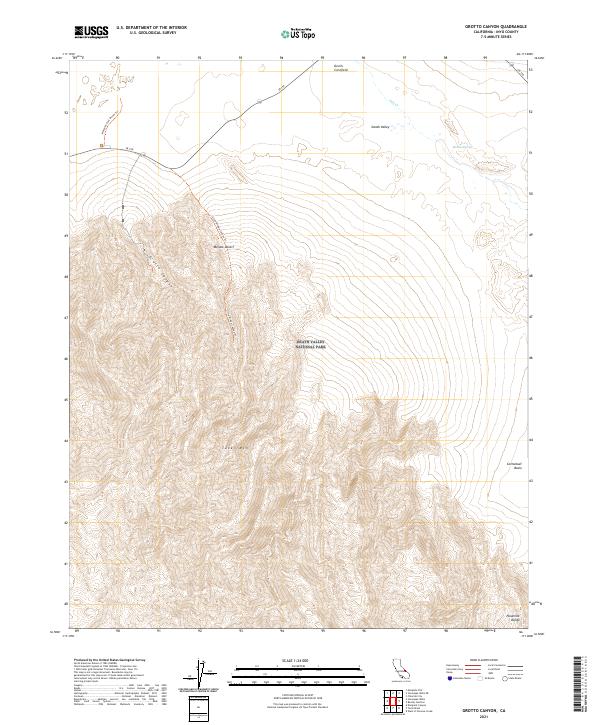 Grotto Canyon topographic map thumbnail