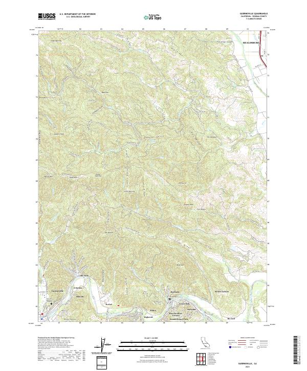 Guerneville topographic map thumbnail