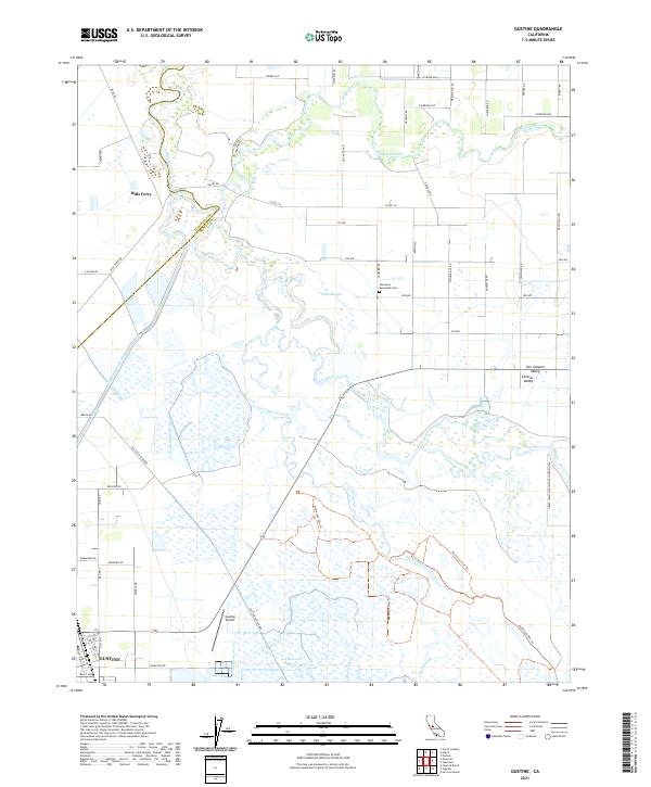 Gustine 2021 topographic map thumbnail