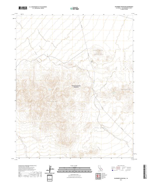 Hackberry Mountain 2021 topographic map thumbnail