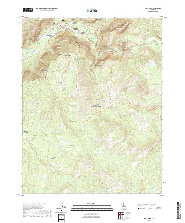 Half Dome 2021 topographic map thumbnail