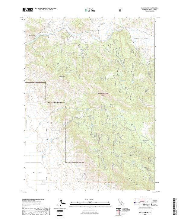 Halls Canyon topographic map thumbnail