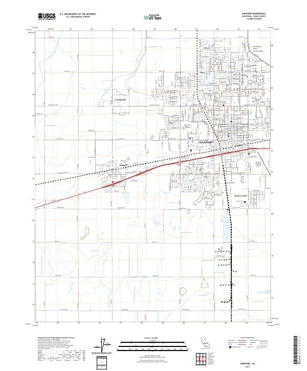 Hanford topographic map thumbnail