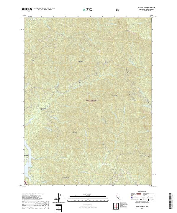 Hanland Peak topographic map thumbnail