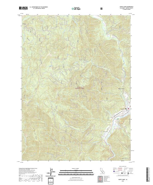 Happy Camp 2022 topographic map thumbnail