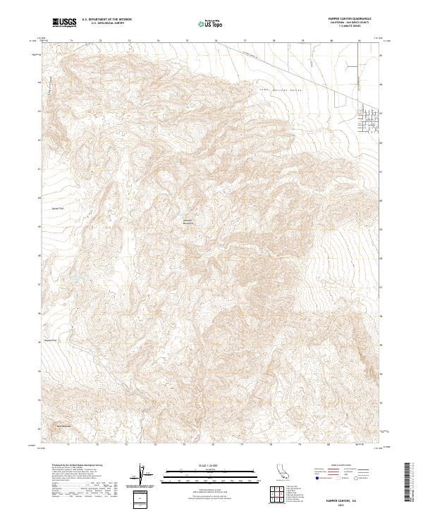 Harper Canyon topographic map thumbnail