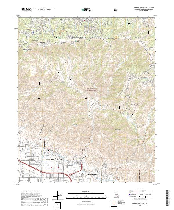 Harrison Mountain 2021 topographic map thumbnail