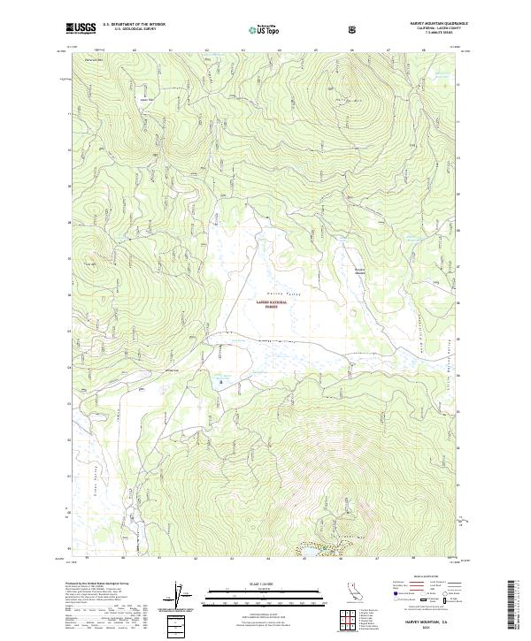 Harvey Mountain topographic map thumbnail
