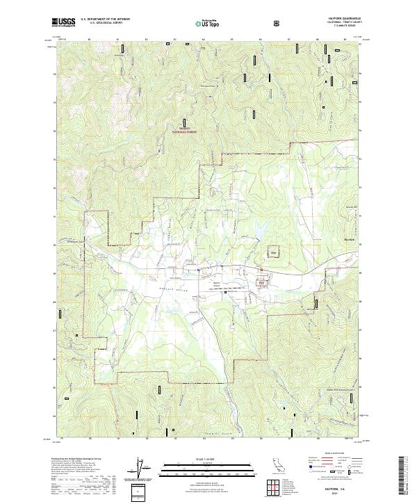 Hayfork 2021 topographic map thumbnail