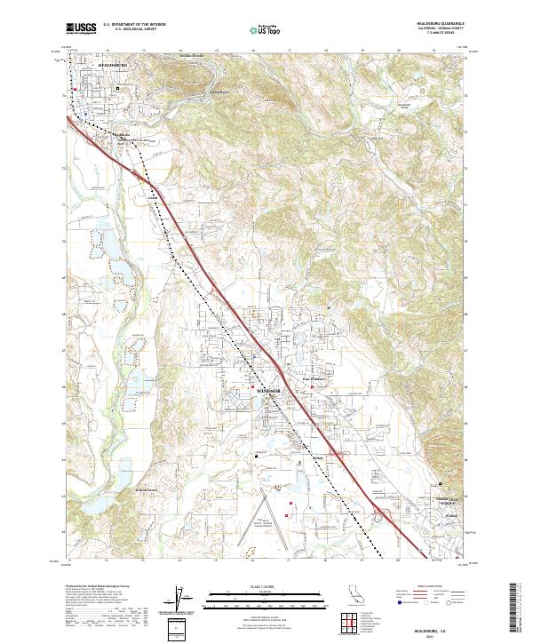 Healdsburg 2021 topographic map thumbnail