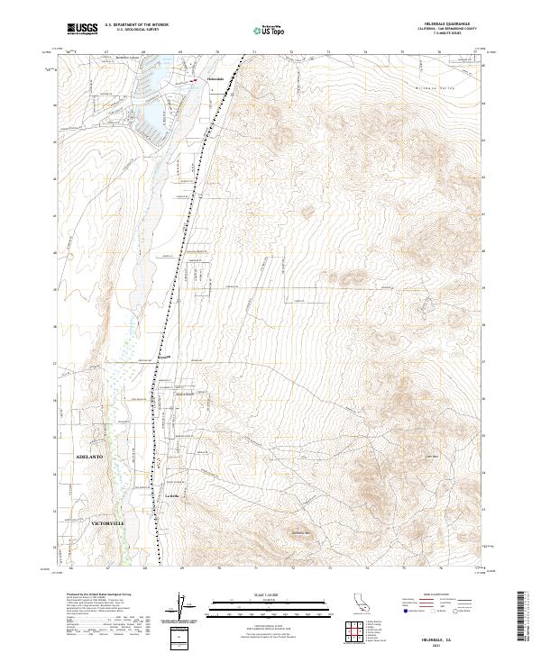 Helendale 2021 topographic map thumbnail