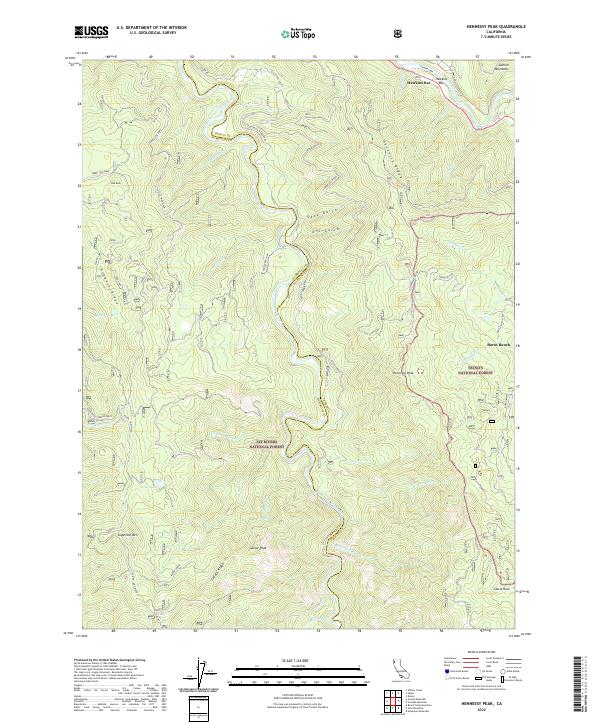 Hennessy Peak topographic map thumbnail