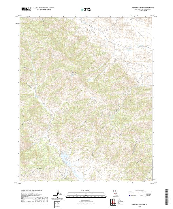 Hernandez Reservoir topographic map thumbnail