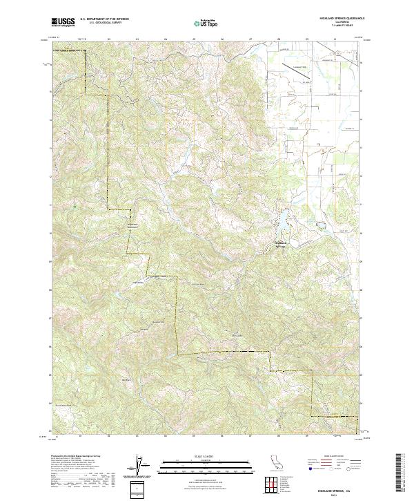 Highland Springs topographic map thumbnail