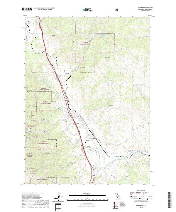 Hornbrook topographic map thumbnail