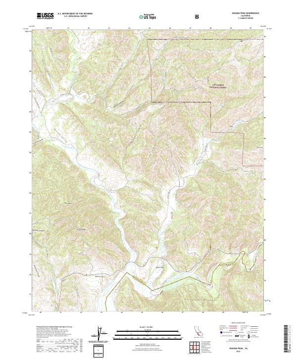 Huasna Peak topographic map thumbnail