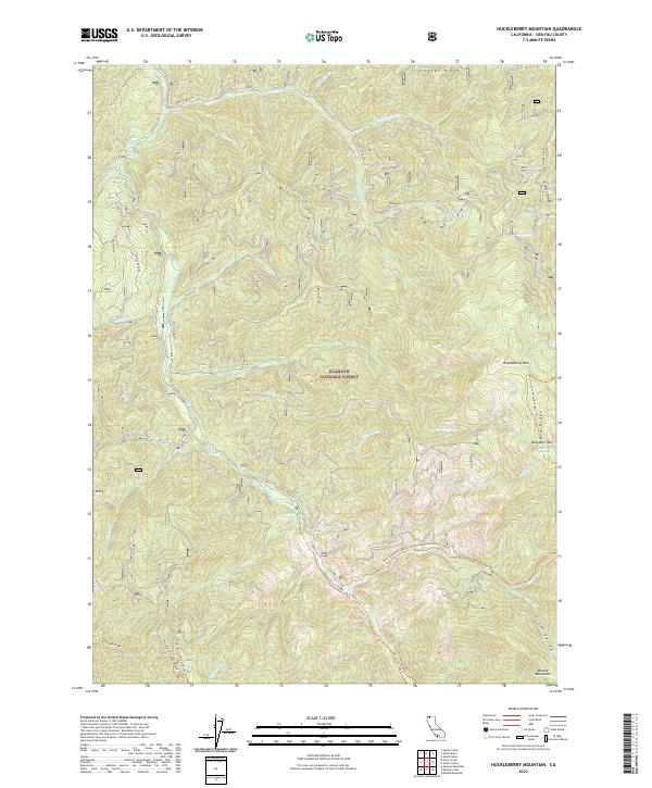 Huckleberry Mountain 2022 topographic map thumbnail