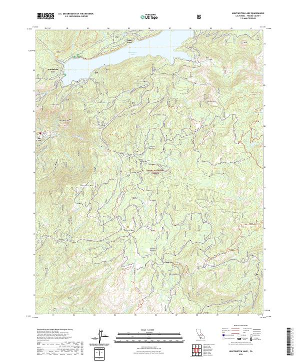 Huntington Lake topographic map thumbnail